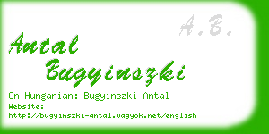 antal bugyinszki business card